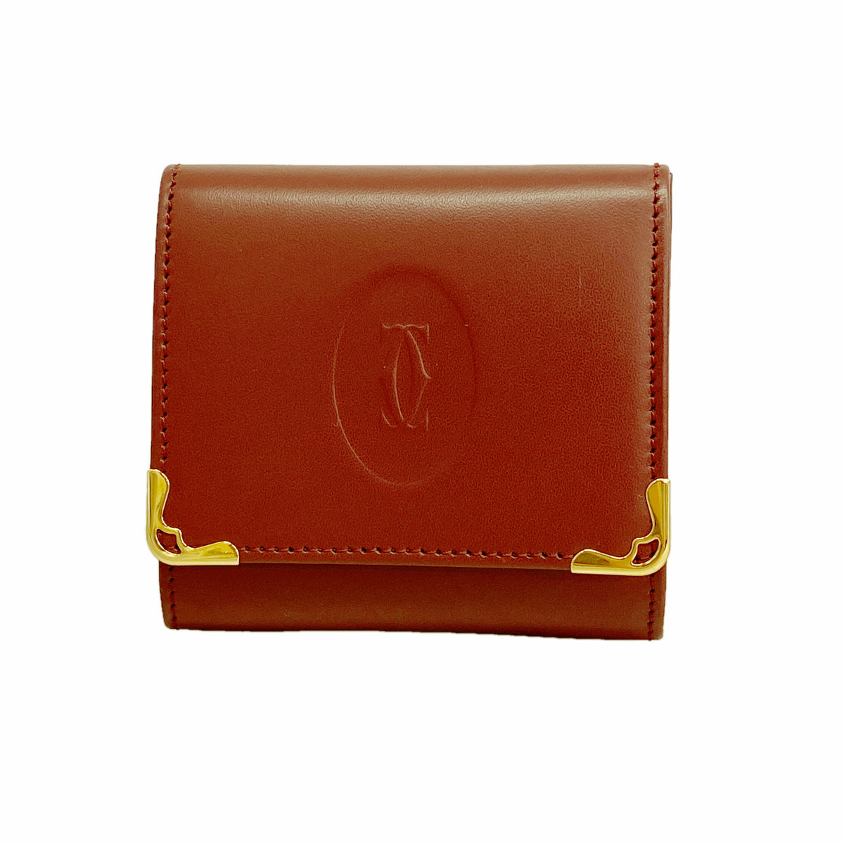 【6ib1935】カルティエ コインケース マスト レザー ボルドー ゴールド金具【中古】メンズ レディース ユニセックス