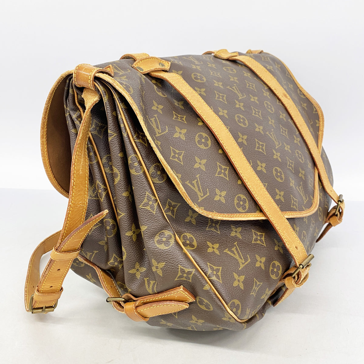 【6ib1939】ルイヴィトン ショルダーバッグ モノグラム ソミュール43 M42252 ブラウン【中古】レディース