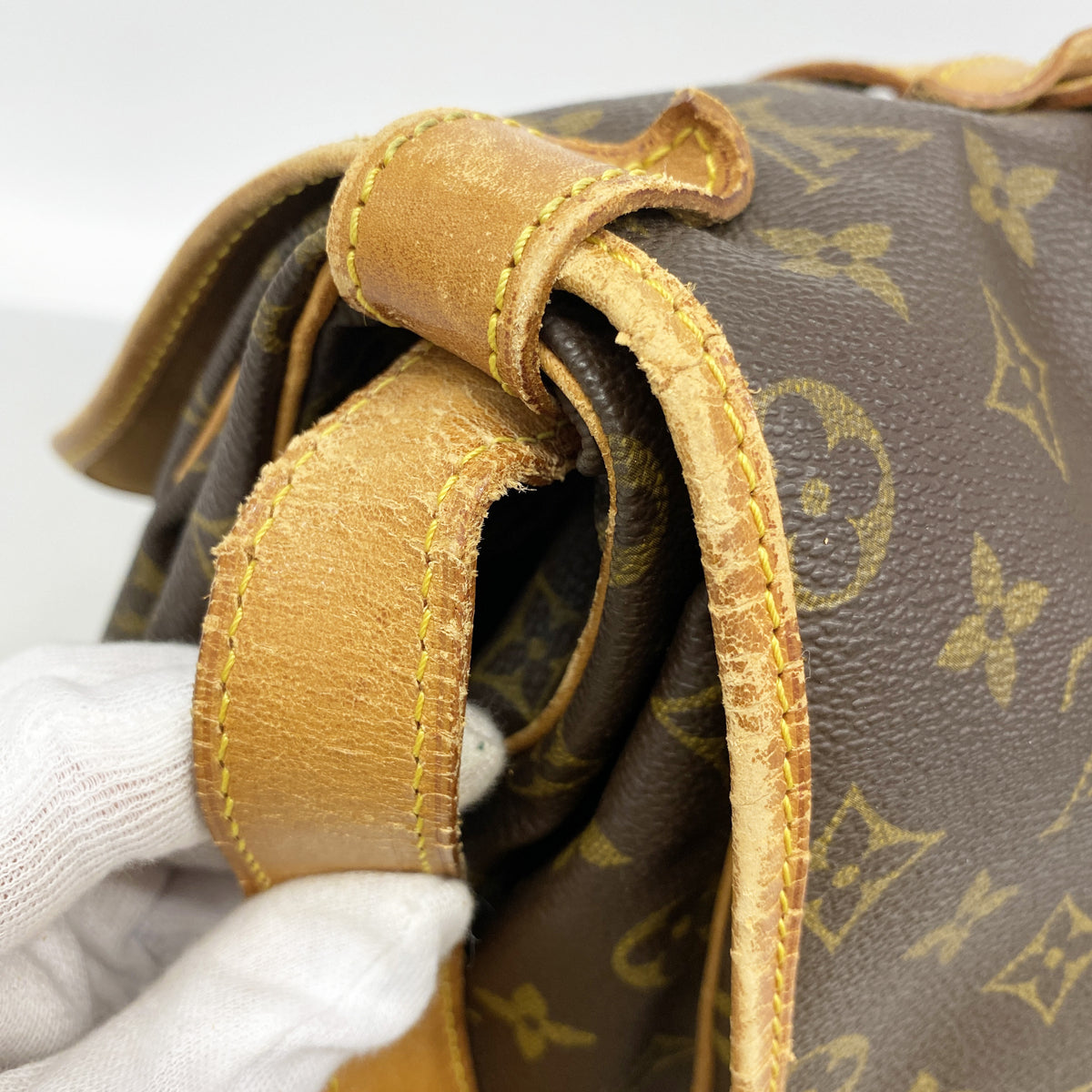【6ib1939】ルイヴィトン ショルダーバッグ モノグラム ソミュール43 M42252 ブラウン【中古】レディース