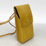 【6ib1941】ルイヴィトン シガレットケース ヴェルニ グリーン M91048 ベージュ【中古】レディース