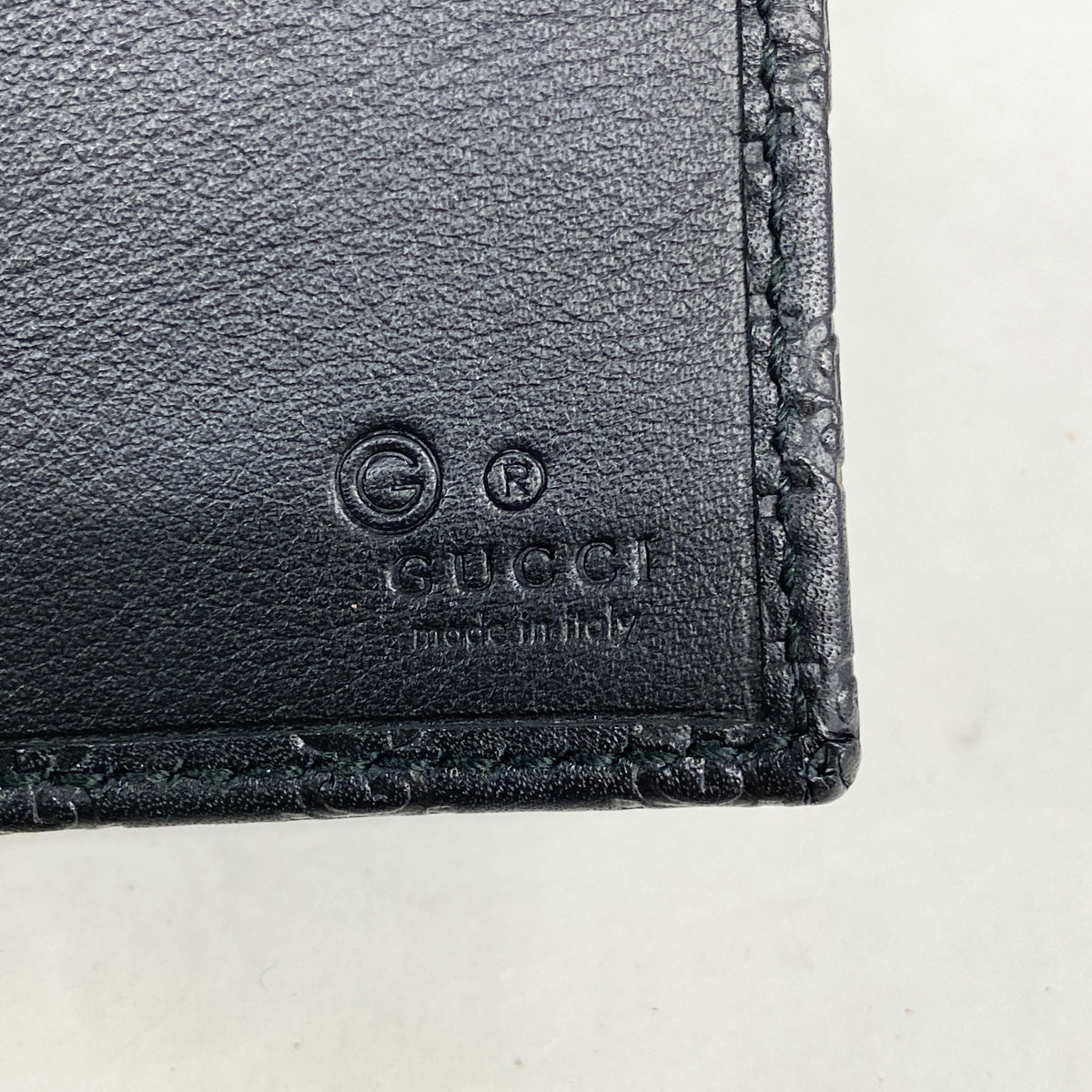 【6ib1944】グッチ 長財布 マイクログッチシマ 449396 レザー ブラック シャンパンゴールド金具【中古】レディース
