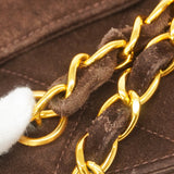 【6ib1947】シャネル ショルダーバッグ マトラッセ デカココ スウェード ブラウン ゴールド金具【中古】レディース