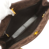 【6ib1947】シャネル ショルダーバッグ マトラッセ デカココ スウェード ブラウン ゴールド金具【中古】レディース