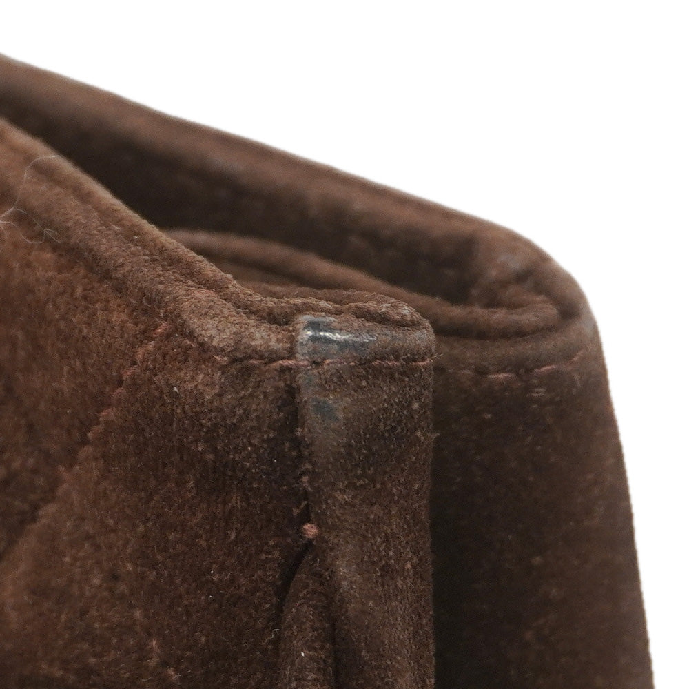 【6ib1947】シャネル ショルダーバッグ マトラッセ デカココ スウェード ブラウン ゴールド金具【中古】レディース