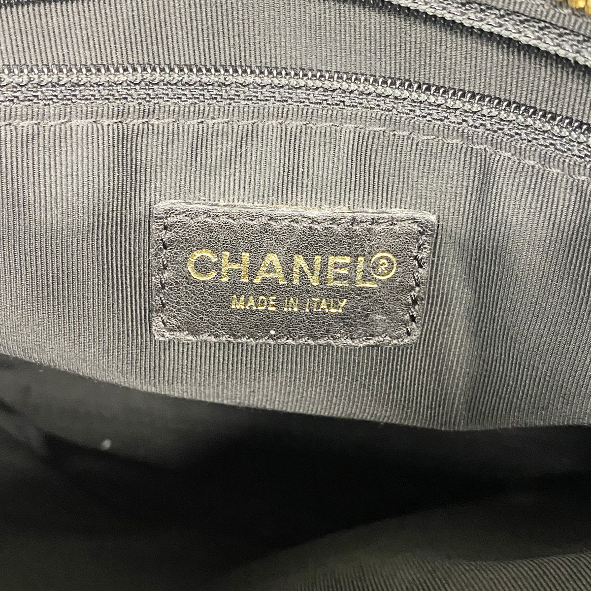 【6ib1952】シャネル ショルダーバッグ キャビアスキン ブラック ゴールド金具【中古】レディース