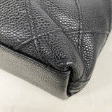 【6ib1952】シャネル ショルダーバッグ キャビアスキン ブラック ゴールド金具【中古】レディース