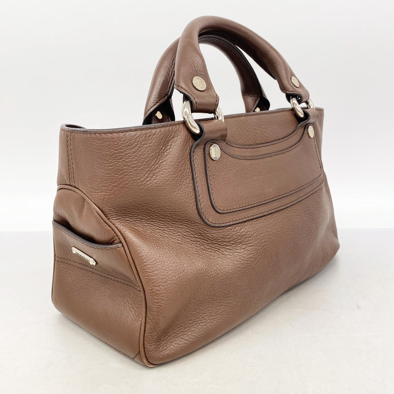【6ib1956】セリーヌ ハンドバッグ ブギー レザー ブラウン シルバー金具【中古】レディース