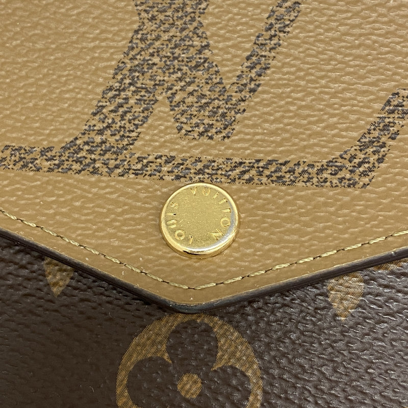 【6ib1976】ルイヴィトン 長財布 モノグラム・ジャイアント/リバース ポルトフォイユサラ M80726 ブラウン【中古】レディース