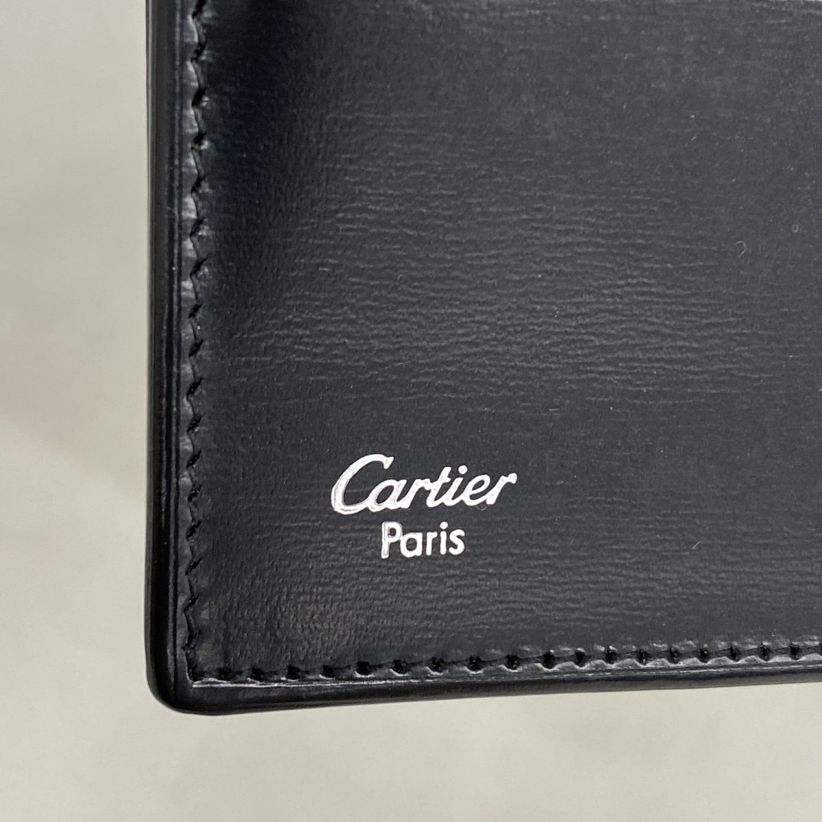 【6ib1977】カルティエ 長財布 マスト レザー ブラック シルバー金具【中古】レディース