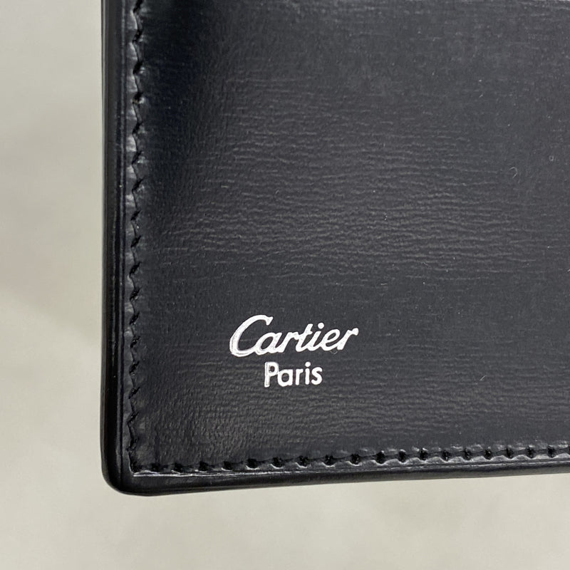 【6ib1977】カルティエ 長財布 マスト レザー ブラック シルバー金具【中古】レディース