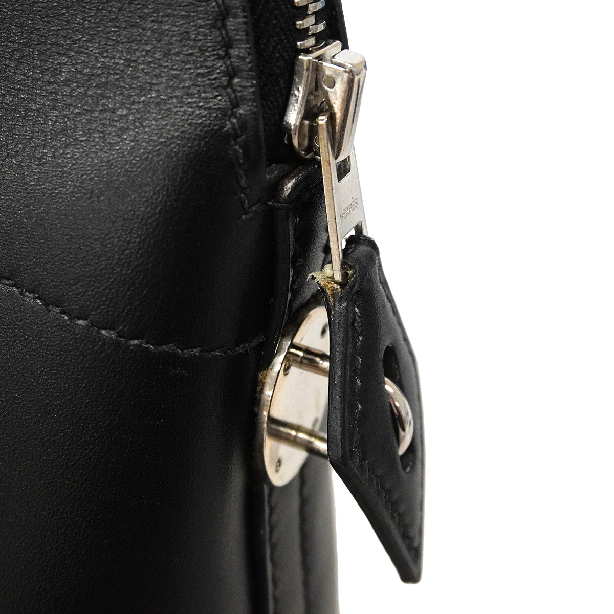 【6ib1996】エルメス ハンドバッグ ボリード31 ボックスカーフ ブラック シルバー金具 □F刻印 2wayバッグ【中古】レディース