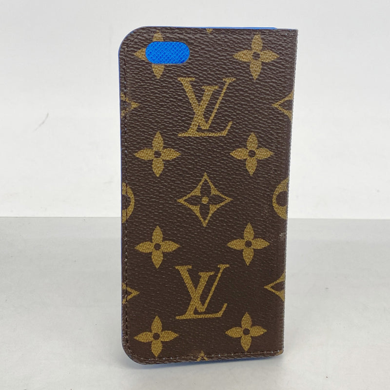 【6ib2005】ルイヴィトン iPhoneケース モノグラム フォリオ M61618 ブルー iPhone6/6S【中古】メンズ レディース ユニセックス