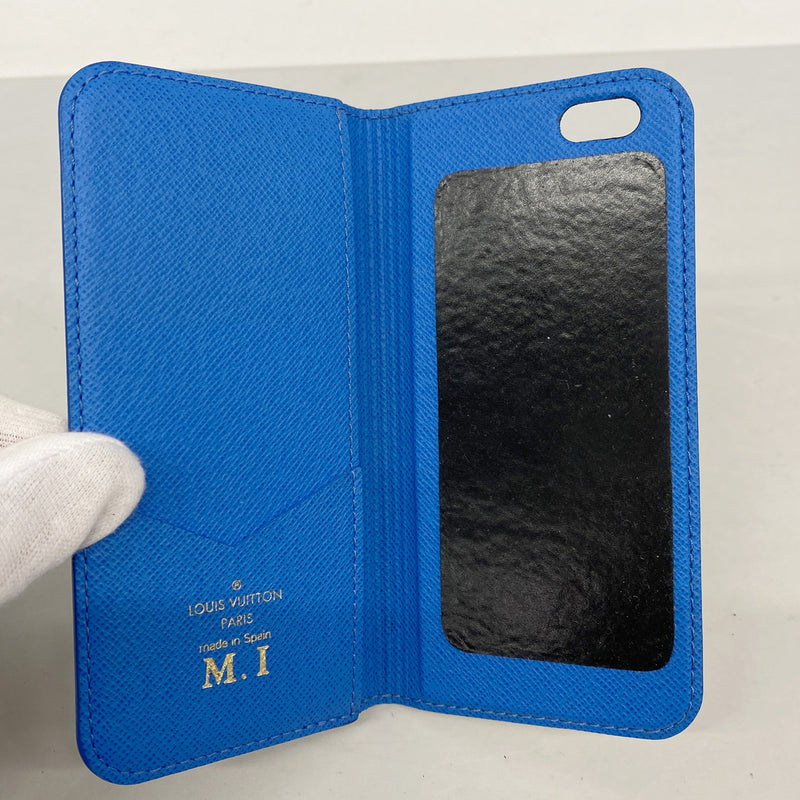 【6ib2005】ルイヴィトン iPhoneケース モノグラム フォリオ M61618 ブルー iPhone6/6S【中古】メンズ レディース ユニセックス