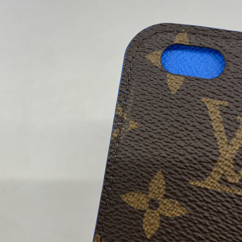 【6ib2005】ルイヴィトン iPhoneケース モノグラム フォリオ M61618 ブルー iPhone6/6S【中古】メンズ レディース ユニセックス