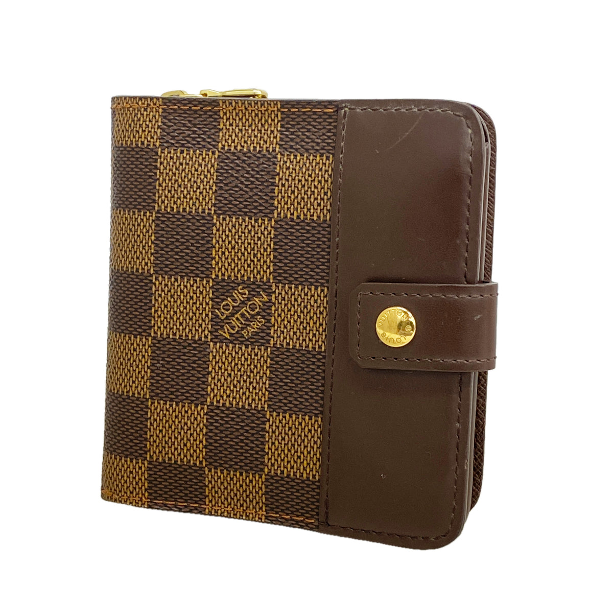 【6ib2015】ルイヴィトン 財布 ダミエ コンパクトジップ N61668 エベヌ【中古】レディース