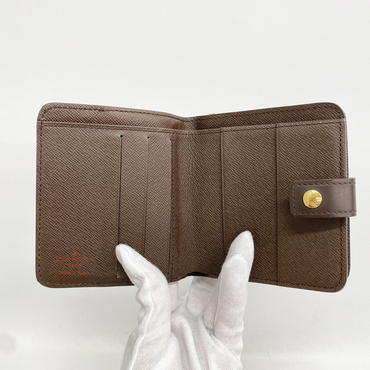 【6ib2015】ルイヴィトン 財布 ダミエ コンパクトジップ N61668 エベヌ【中古】レディース