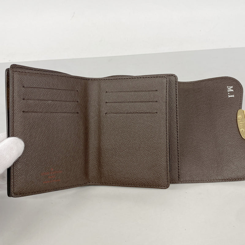 【6ib2036】ルイヴィトン 三つ折り財布 ダミエ ポルトフォイユジョイ N60034 エベヌ【中古】レディース