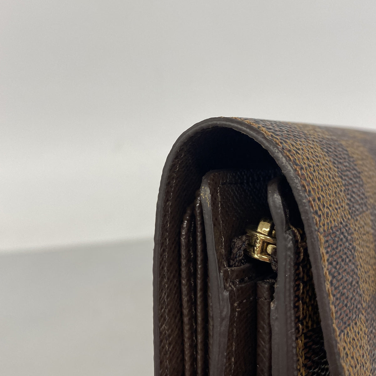 【6ib2036】ルイヴィトン 三つ折り財布 ダミエ ポルトフォイユジョイ N60034 エベヌ【中古】レディース