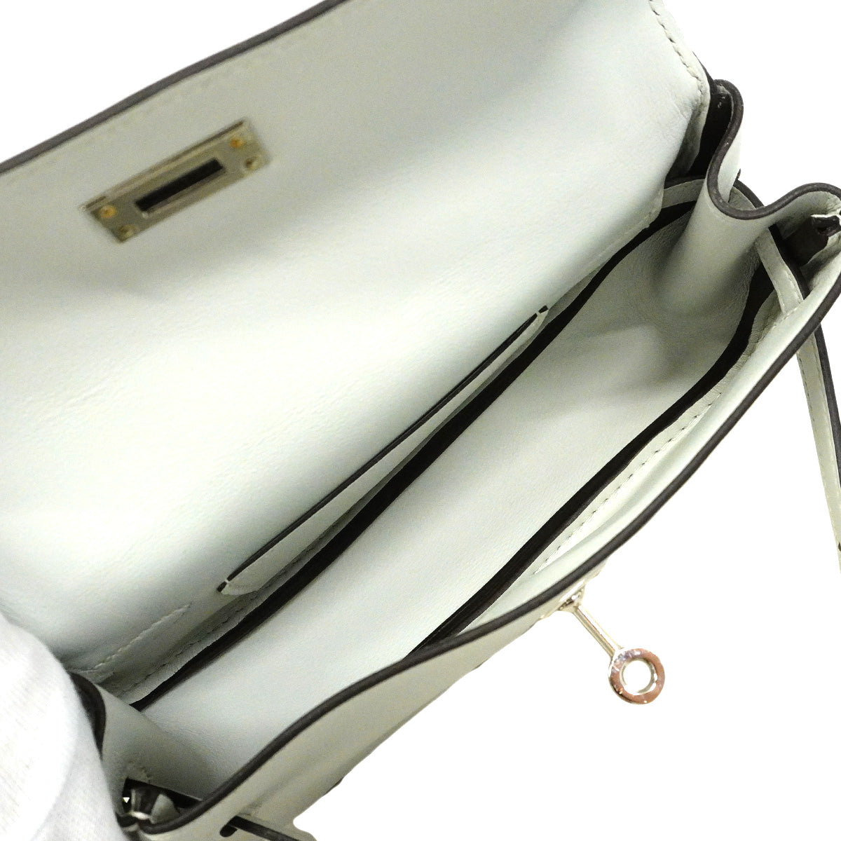 【6ib2040】エルメス ショルダーバッグ ケリームーブ スイフト グリパンタン シルバー金具 W刻印【中古】レディース