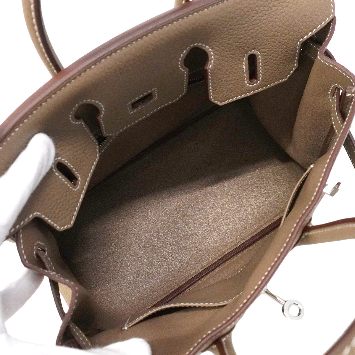 【6ib2045-e-g】エルメス ハンドバッグ バーキン25 トゴ エトゥ―プ シルバー金具 W刻印【中古】