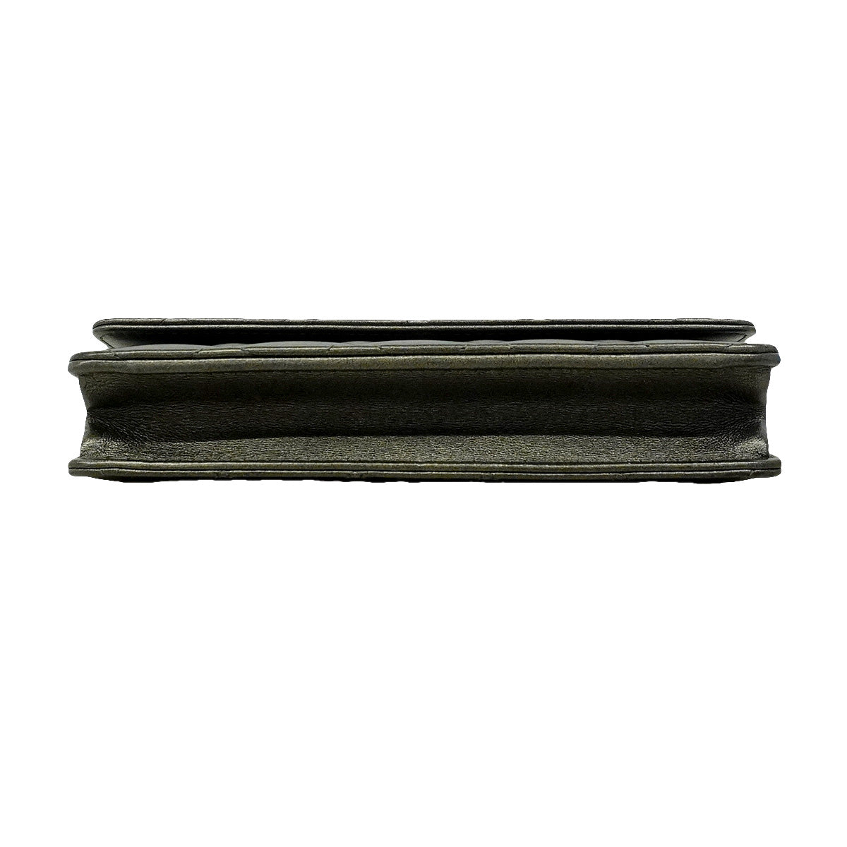 【6ib2052】シャネル ショルダーウォレット マトラッセ チェーンショルダー ラムスキン グレー シルバー金具【中古】レディース