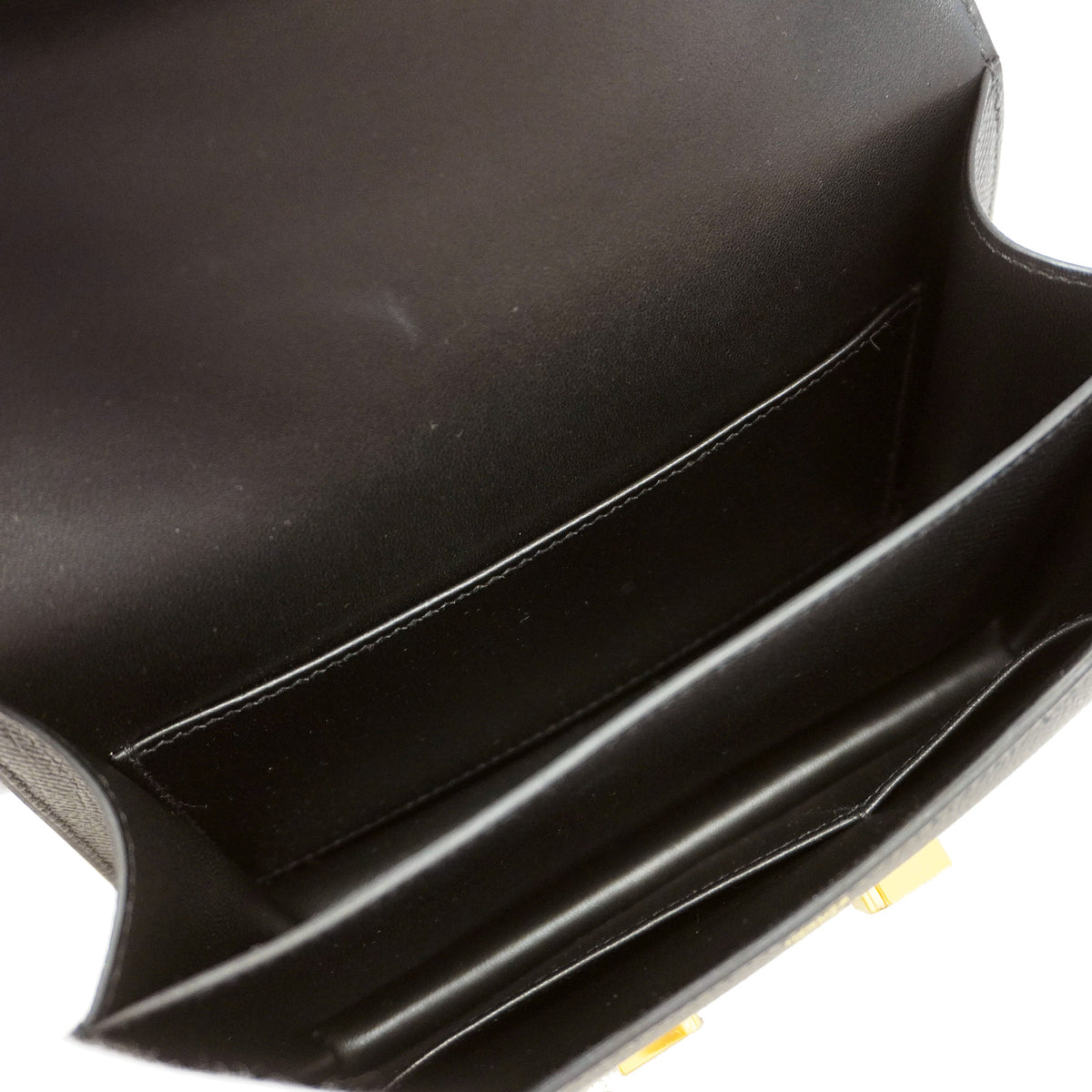 【6ib2056-g】エルメス ショルダーバッグ コンスタンスミニ ヴォーエプソン ブラック ゴールド金具 G刻印【中古】レディース