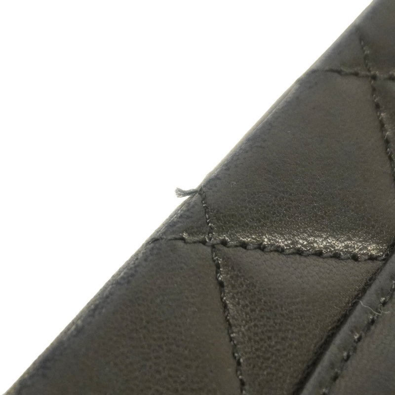 【6ib2060】シャネル ショルダーバッグ マトラッセ Wフラップ Wチェーン ラムスキン ブラック ゴールド金具【中古】レディース
