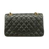 【6ib2063】シャネル ショルダーバッグ マトラッセ Wフラップ Wチェーン キャビアスキン ブラック ゴールド金具【中古】レディース