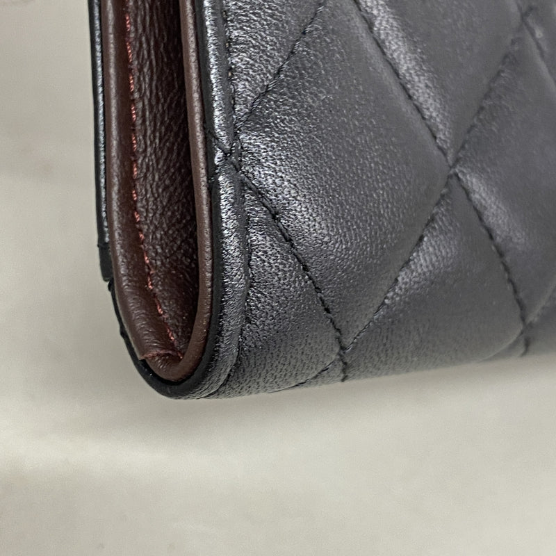 【6ib2078】シャネル コインケース マトラッセ ラムスキン ブラック シルバー金具【中古】レディース