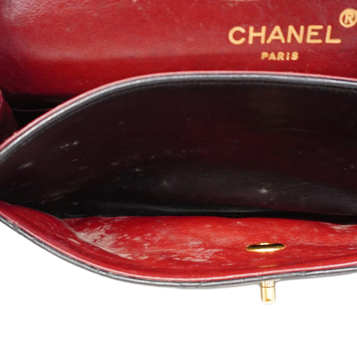 【6ib2079】シャネル ショルダーバッグ マトラッセ Wフラップ Wチェーン ラムスキン ブラック ゴールド金具【中古】レディース