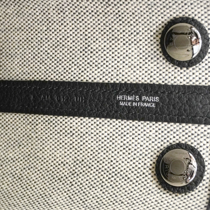 【6ib2082】エルメス トートバッグ ネオガーデン23 トワルアッシュ ブラック シルバー金具 K刻印【中古】レディース