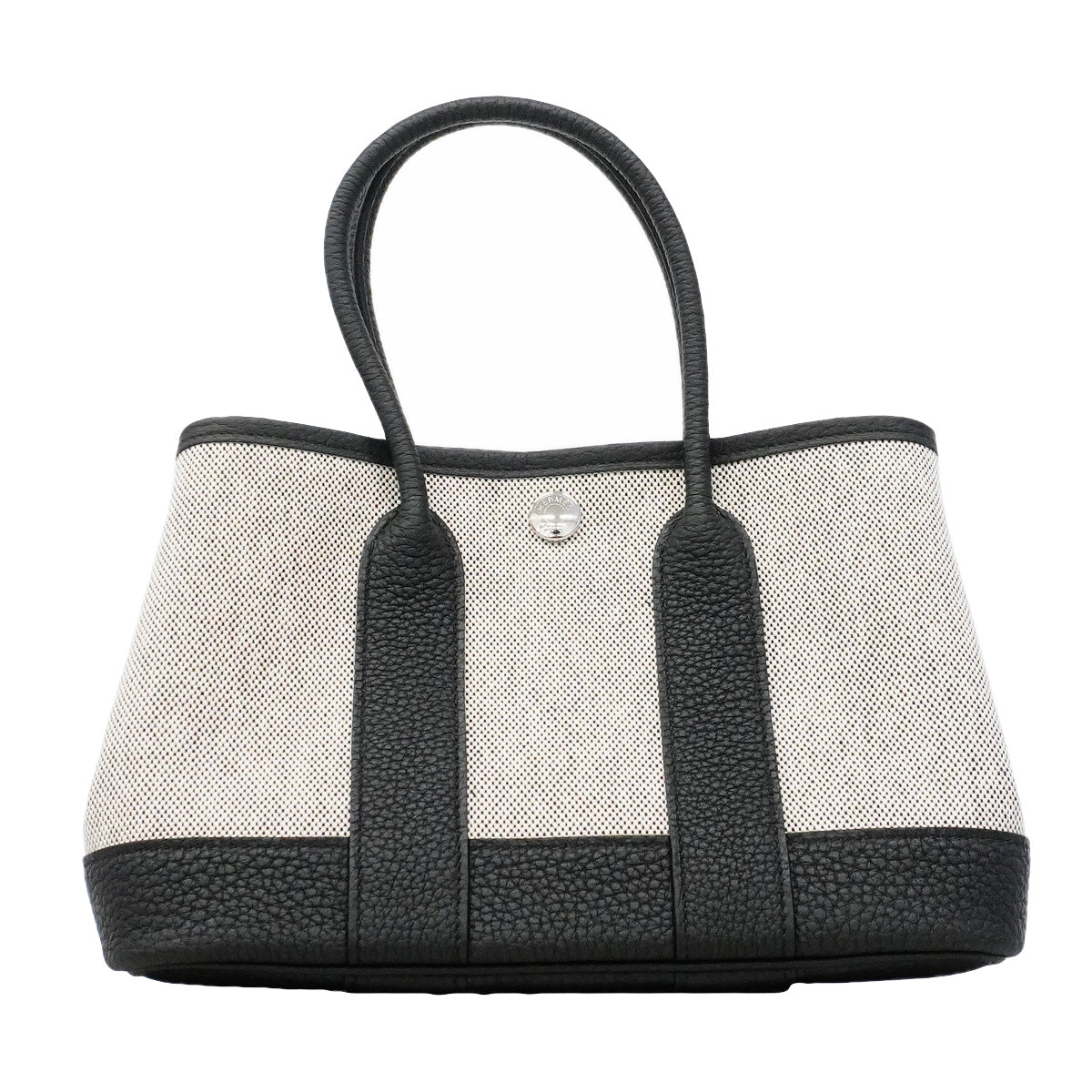 【6ib2082】エルメス トートバッグ ネオガーデン23 トワルアッシュ ブラック シルバー金具 K刻印【中古】レディース