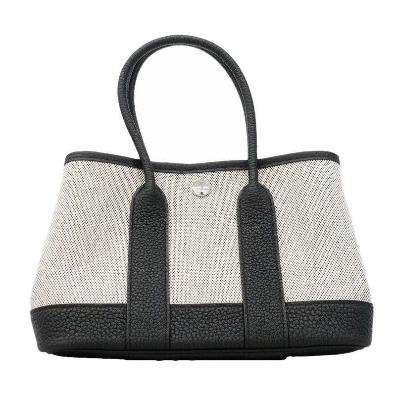 【6ib2082】エルメス トートバッグ ネオガーデン23 トワルアッシュ ブラック シルバー金具 K刻印【中古】レディース