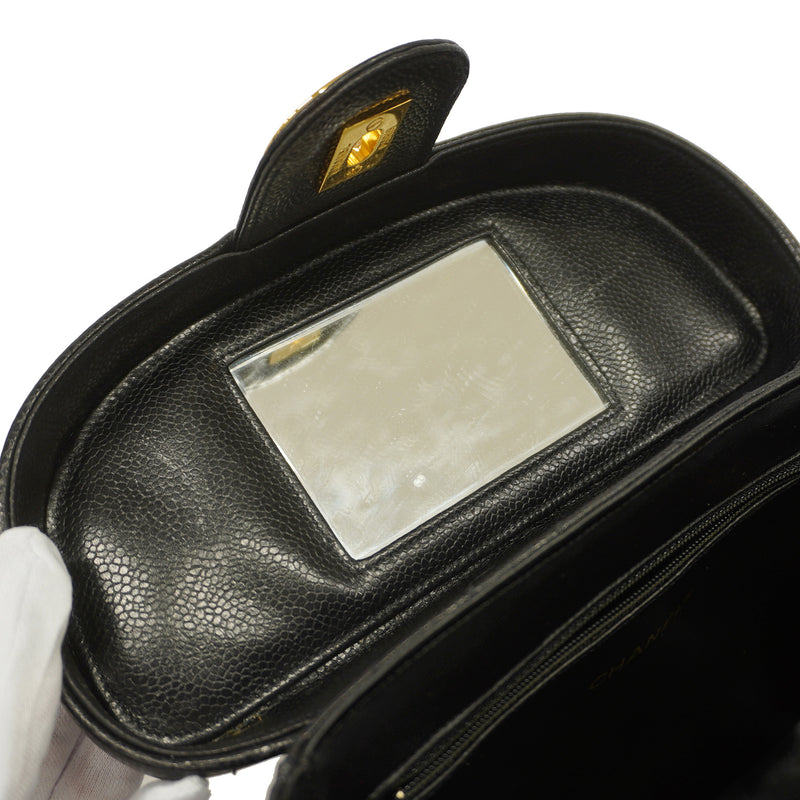 【6ib2087】シャネル ショルダーバッグ Vステッチ キャビアスキン ブラック ゴールド金具【中古】レディース