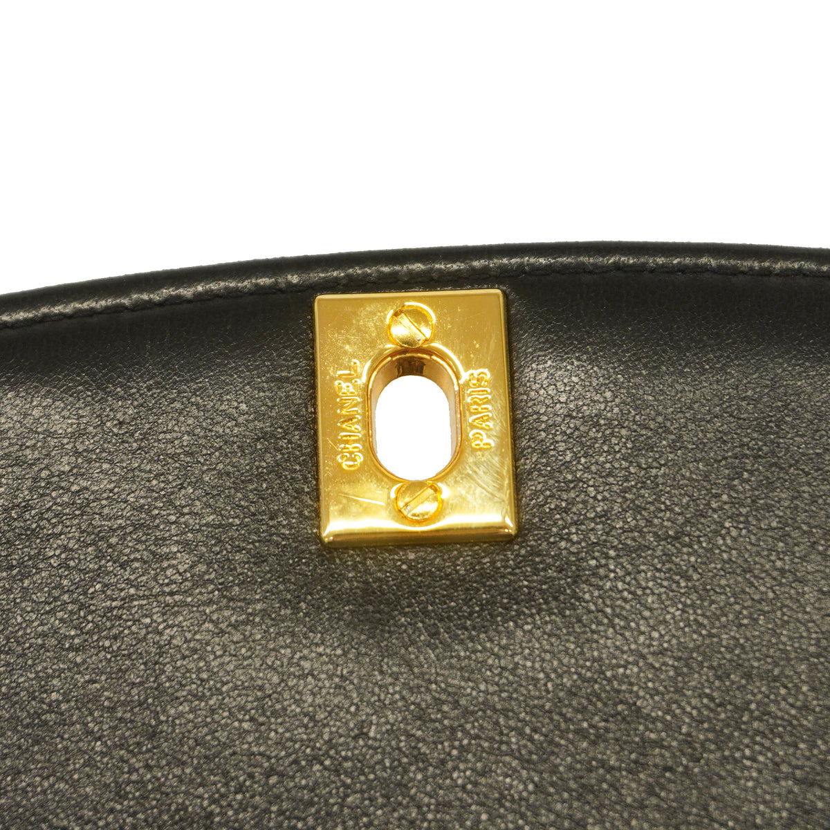 【6ib2088】シャネル ショルダーバッグ ダイアナ チェーンショルダー ラムスキン ブラック ゴールド金具【中古】レディース