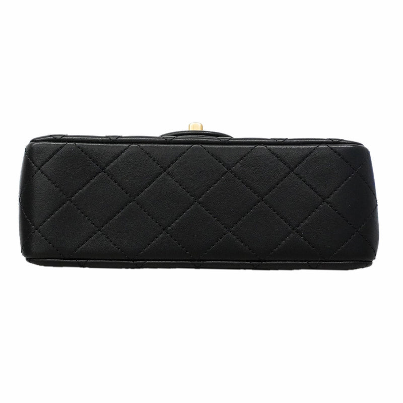 【6ib2092】シャネル ショルダーバッグ マトラッセ チェーンショルダー ラムスキン ブラック シャンパンゴールド金具【中古】レディース