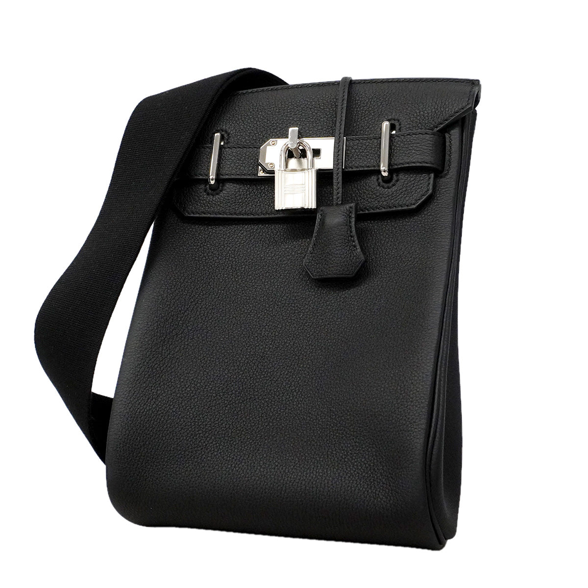 【6ib2093】エルメス ショルダーバッグ ケリーアッカドPM トゴ ブラック シルバー金具 W刻印【中古】レディース