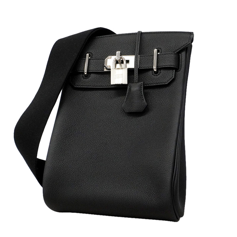 【6ib2093】エルメス ショルダーバッグ ケリーアッカドPM トゴ ブラック シルバー金具 W刻印【中古】レディース