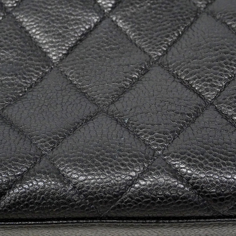 【6ib2096】シャネル ハンドバッグ マトラッセ キャビアスキン ブラック ゴールド金具【中古】レディース