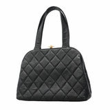 【6ib2096】シャネル ハンドバッグ マトラッセ キャビアスキン ブラック ゴールド金具【中古】レディース