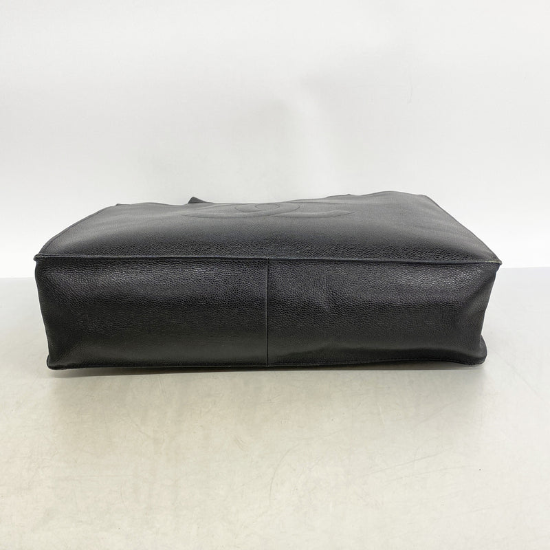 【6ib2106】シャネル トートバッグ キャビアスキン ブラック ゴールド金具【中古】レディース