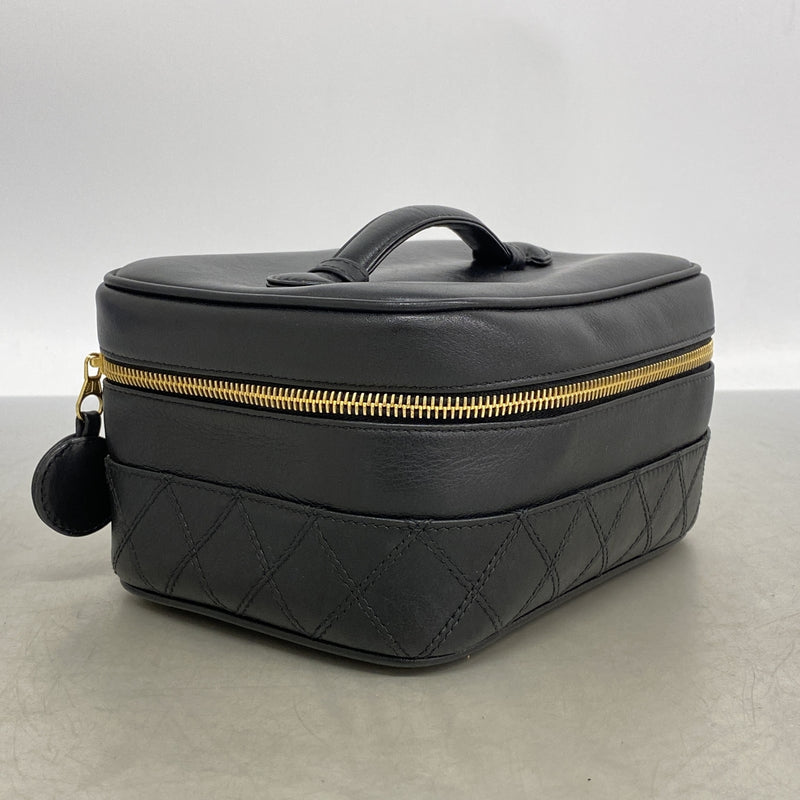 【6ib2107】シャネル バニティバッグ ビコローレ ラムスキン ブラック ゴールド金具【中古】レディース