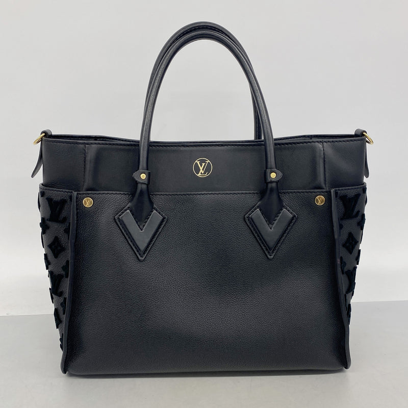 【6ib2117】ルイヴィトン トートバッグ モノグラム・タフタージュ オンマイサイドMM M53826 ノワール【中古】レディース