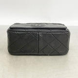 【6ib2124】シャネル ショルダーバッグ マトラッセ フリンジ付きチェーンショルダー ラムスキン ブラック ゴールド金具【中古】レディース