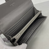 【6ib2167】シャネル 長財布 マトラッセ ラムスキン グレー シルバー金具【中古】レディース