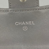 【6ib2167】シャネル 長財布 マトラッセ ラムスキン グレー シルバー金具【中古】レディース