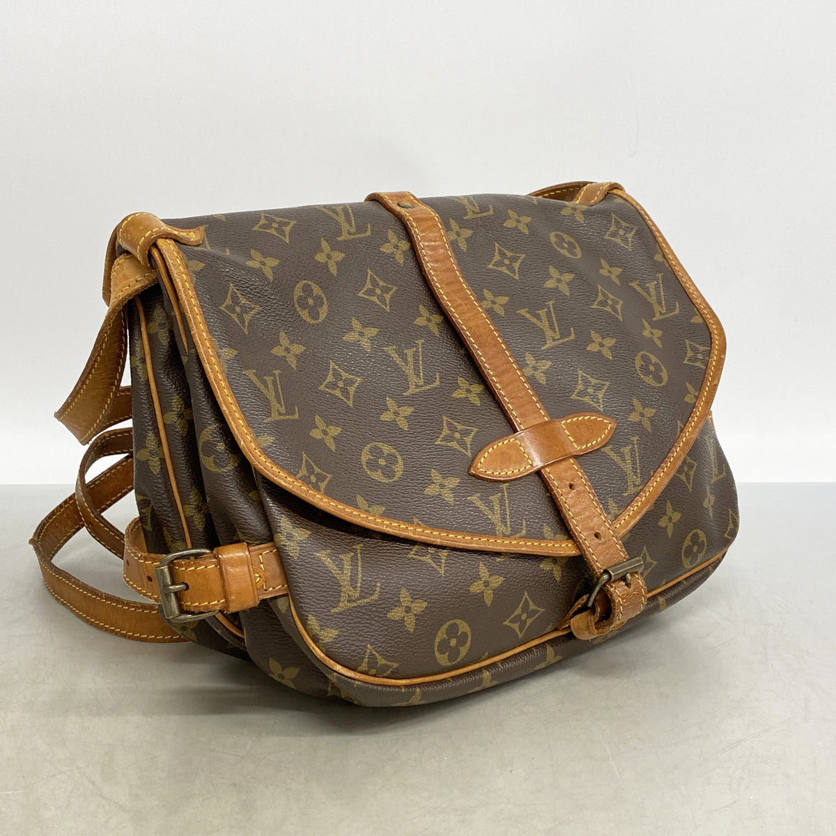 【6ib2183】ルイヴィトン ショルダーバッグ モノグラム ソミュール30 M42256 ブラウン【中古】レディース
