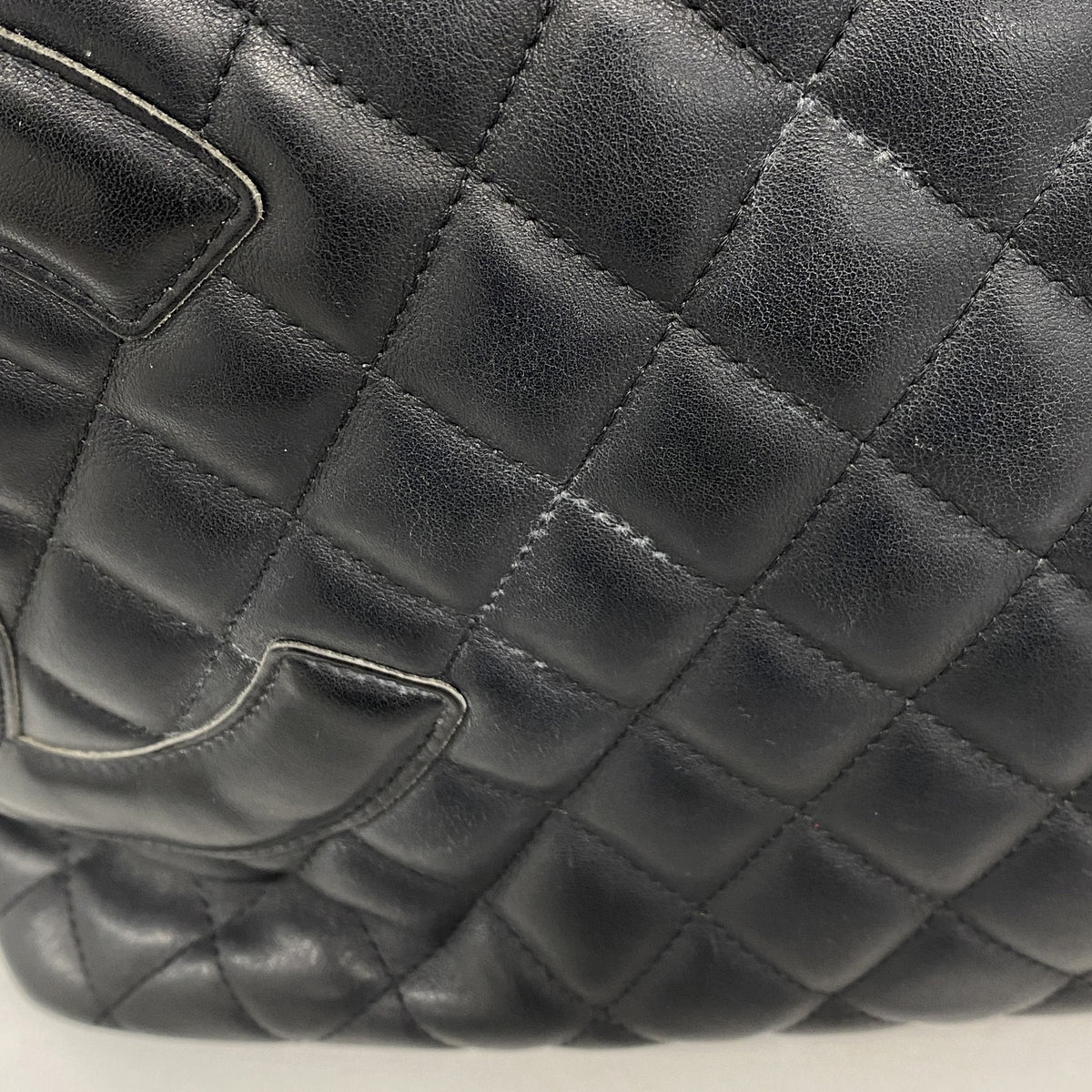 【6ib2188-h】シャネル トートバッグ カンボン ラムスキン ブラック シルバー金具【中古】レディース