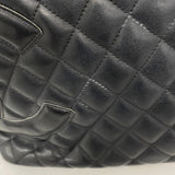 【6ib2188-h】シャネル トートバッグ カンボン ラムスキン ブラック シルバー金具【中古】レディース