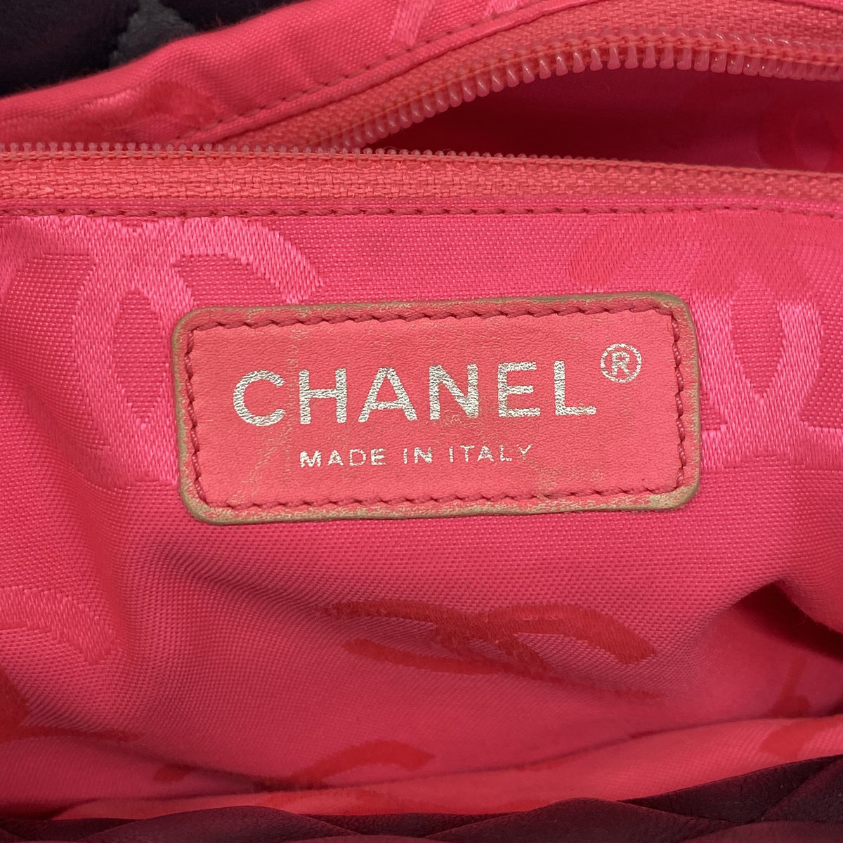 【6ib2188-h】シャネル トートバッグ カンボン ラムスキン ブラック シルバー金具【中古】レディース